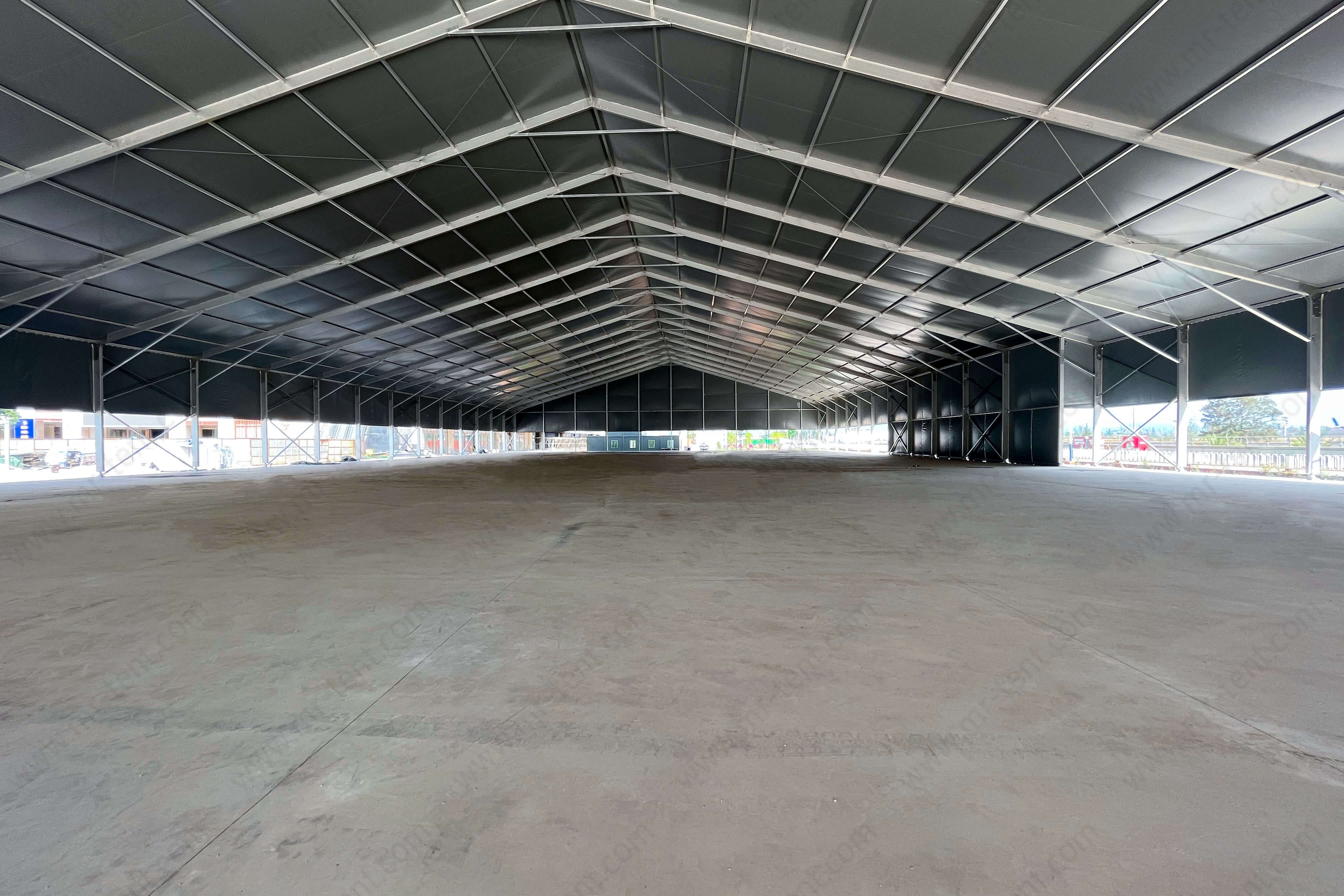 Gran almacén de carpas de almacenamiento con PVC gris