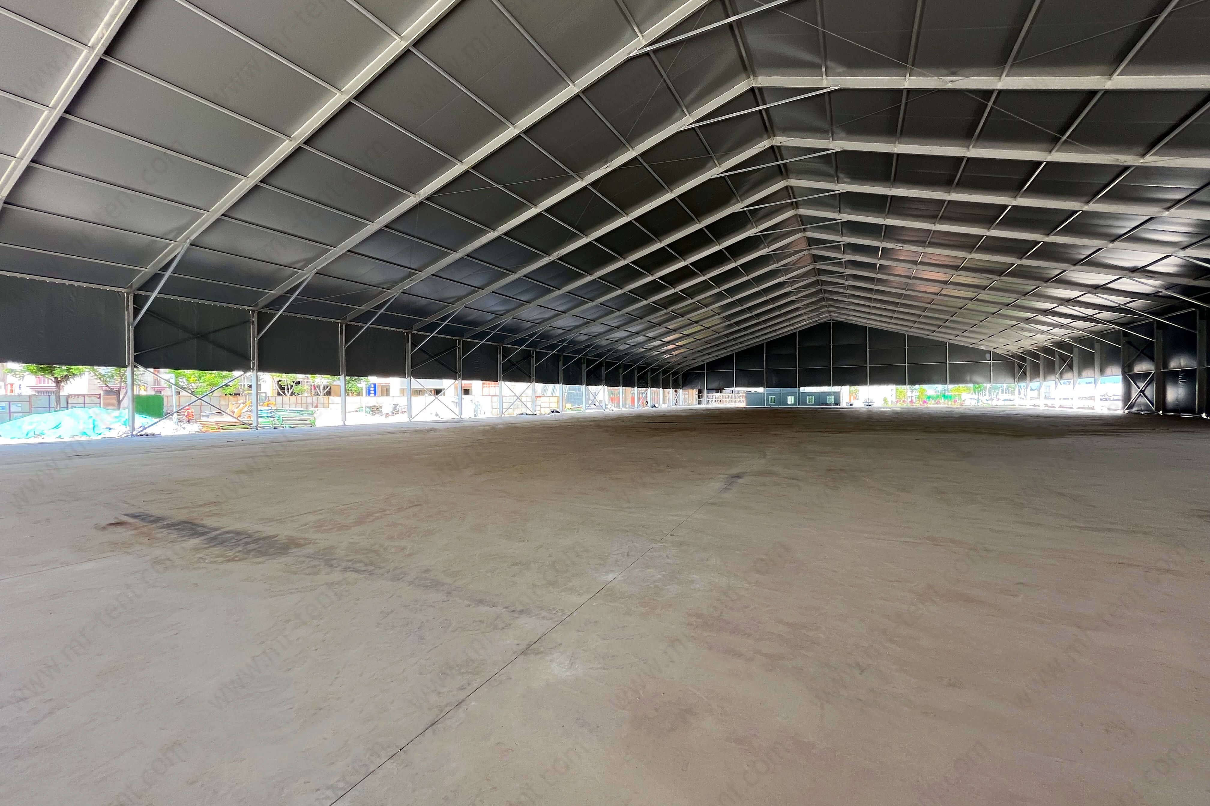 Gran almacén de carpas de almacenamiento con PVC gris