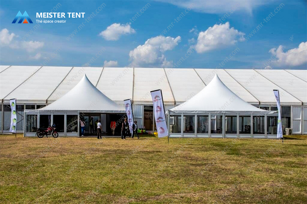 Carpa Comercial Blanca Mixta para Eventos y Fiestas