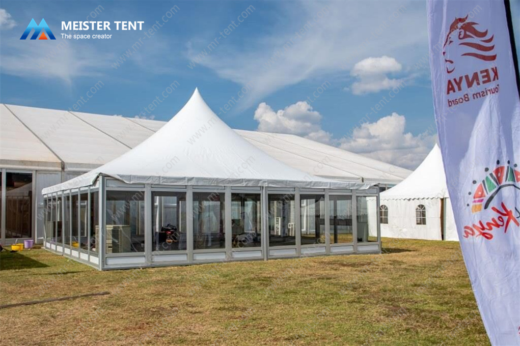 Carpa Comercial Blanca Mixta para Eventos y Fiestas