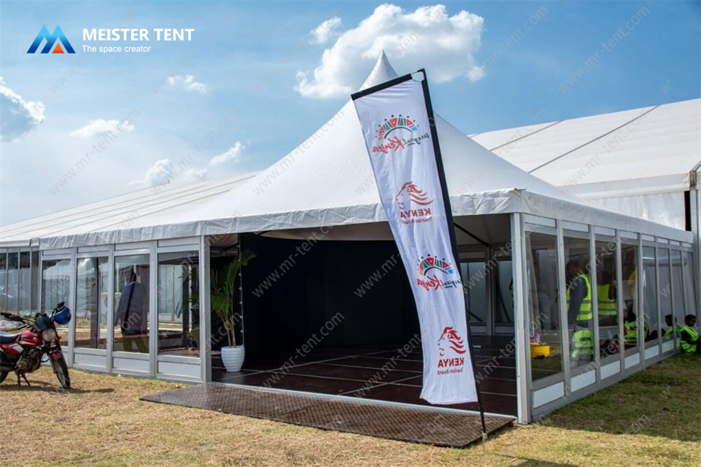 Carpa Comercial Blanca Mixta para Eventos y Fiestas