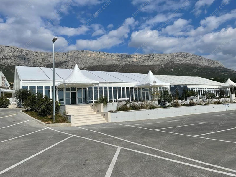 Carpas pagoda mixtas blancas para fiestas al aire libre para 500 personas