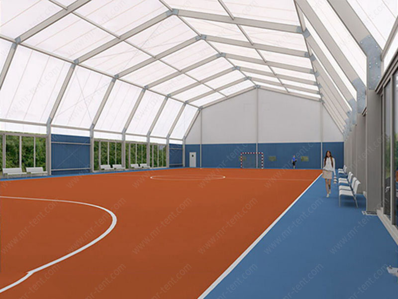 Carpa polivalente deportiva en la cancha de baloncesto de techo alto con marco de aluminio