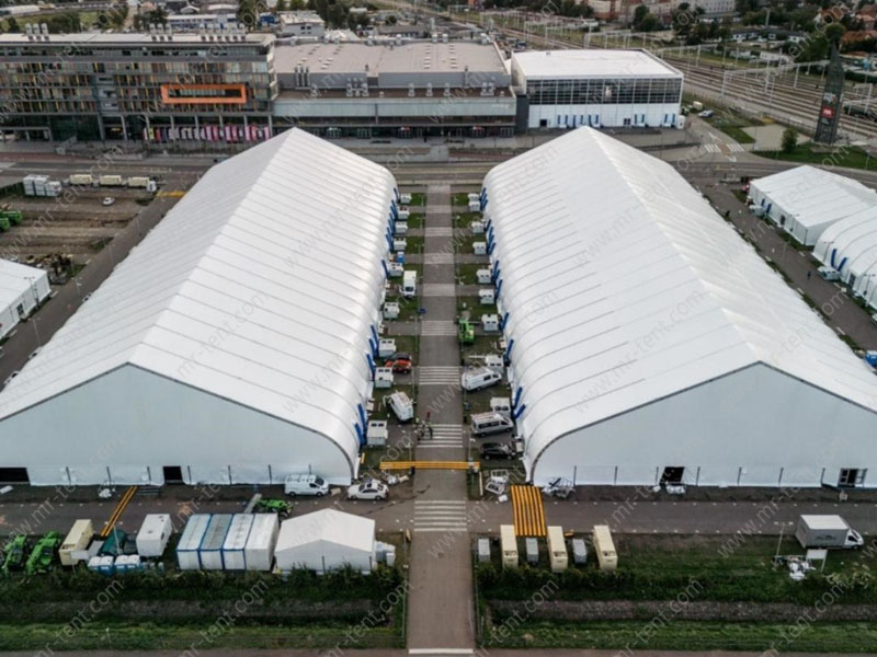 Carpas curvas de lujo comercial con estructura de aluminio, dos grupos