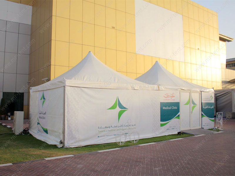 Carpas pagoda móviles para ferias comerciales con logotipo