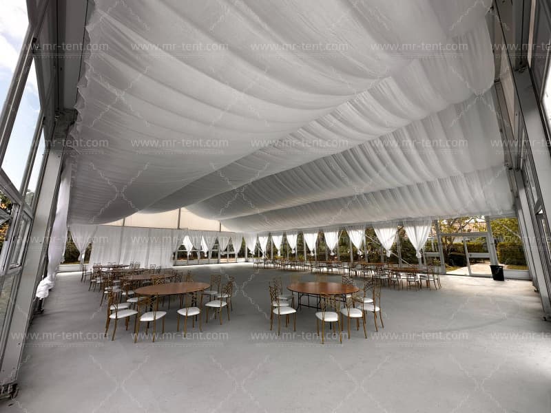 Carpa para eventos con paredes de vidrio 500–1000 personas