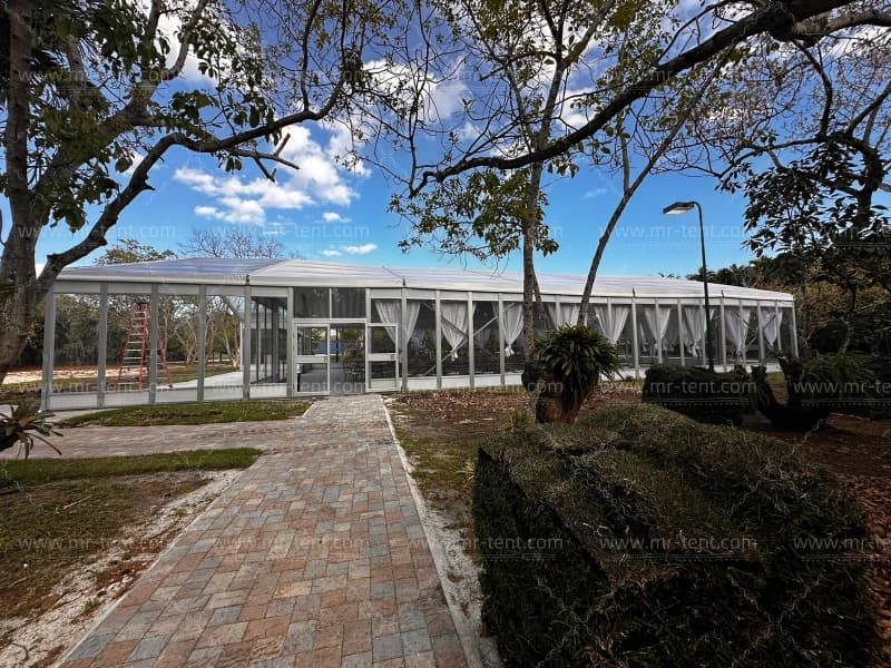 Carpa para eventos con paredes de vidrio 500–1000 personas